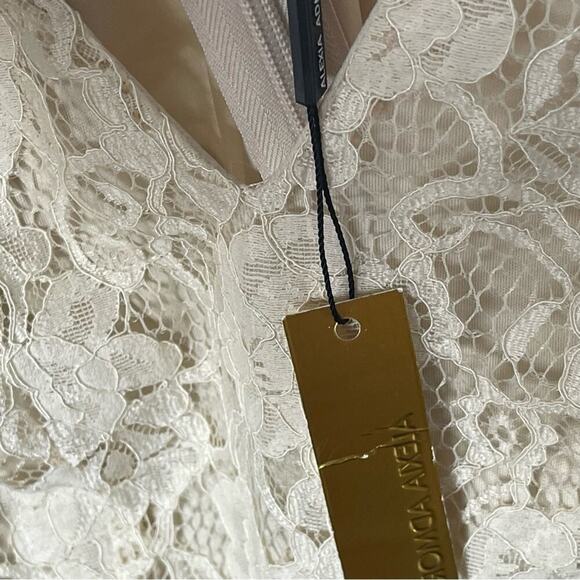 Alexia Admor Mother of Bride or Guest Dress, Bisque,  Lace Overlay, Cocktails 10 - Picture 7 of 11